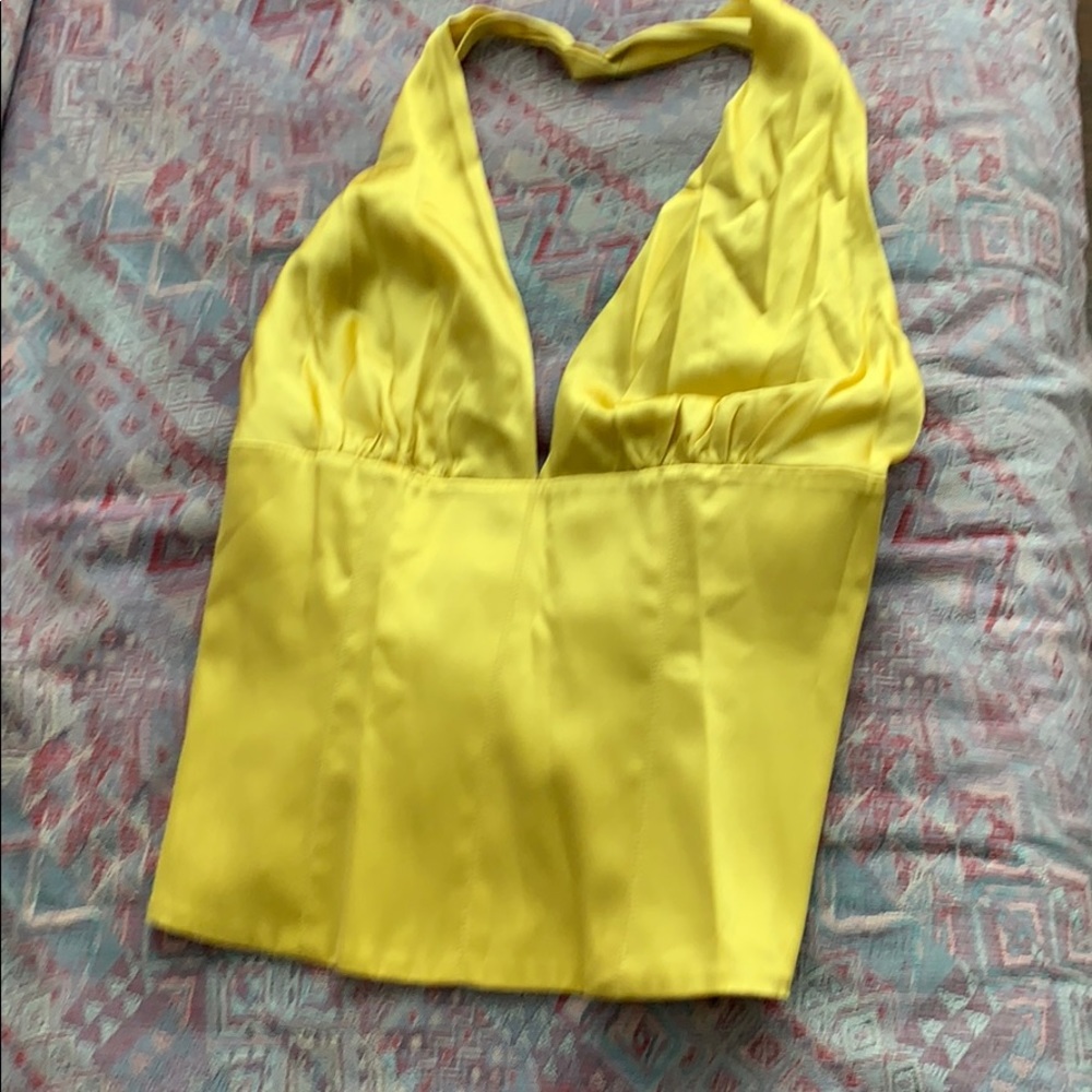 Marciano light satin tieback halter top